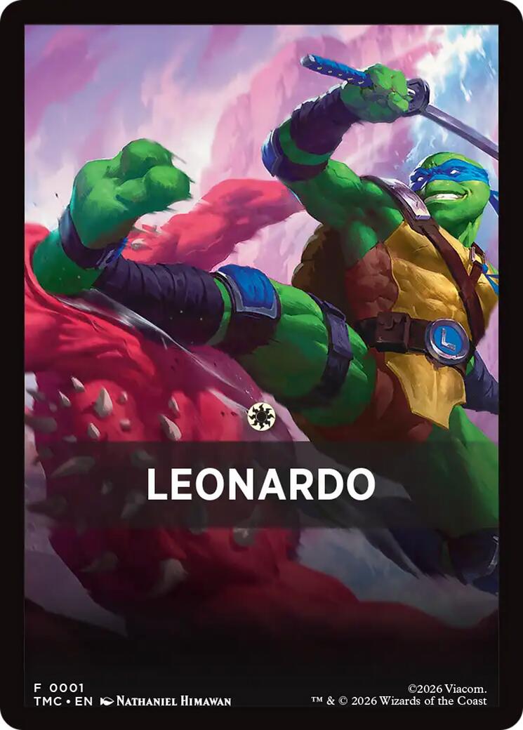 Leonardo Theme Card [Teenage Mutant Ninja Turtles Commander Tokens] | Gamers Paradise