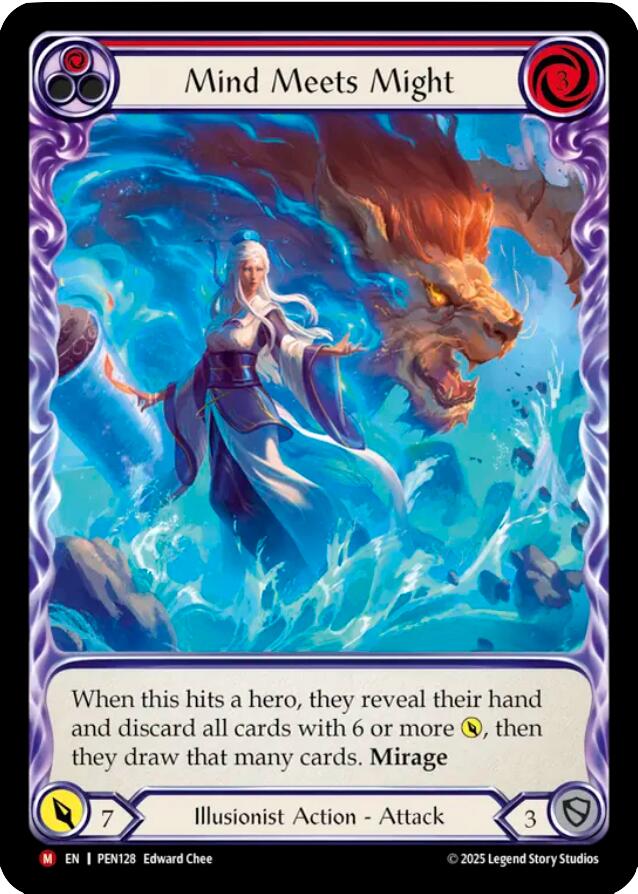 Mind Meets Might (Red) (Extended Art)) [PEN128] (Compendium of Rathe)  Rainbow Foil | Gamers Paradise