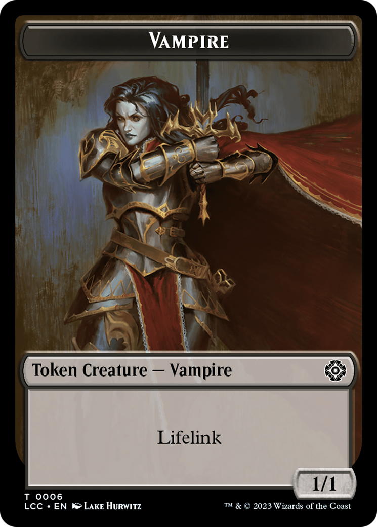 Vampire (0006) // Vampire Demon Double-Sided Token [The Lost Caverns of Ixalan Commander Tokens] | Gamers Paradise