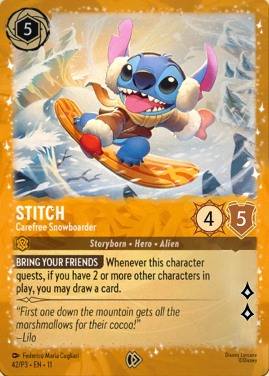 Stitch - Carefree Snowboarder (42) [Promo Cards] | Gamers Paradise