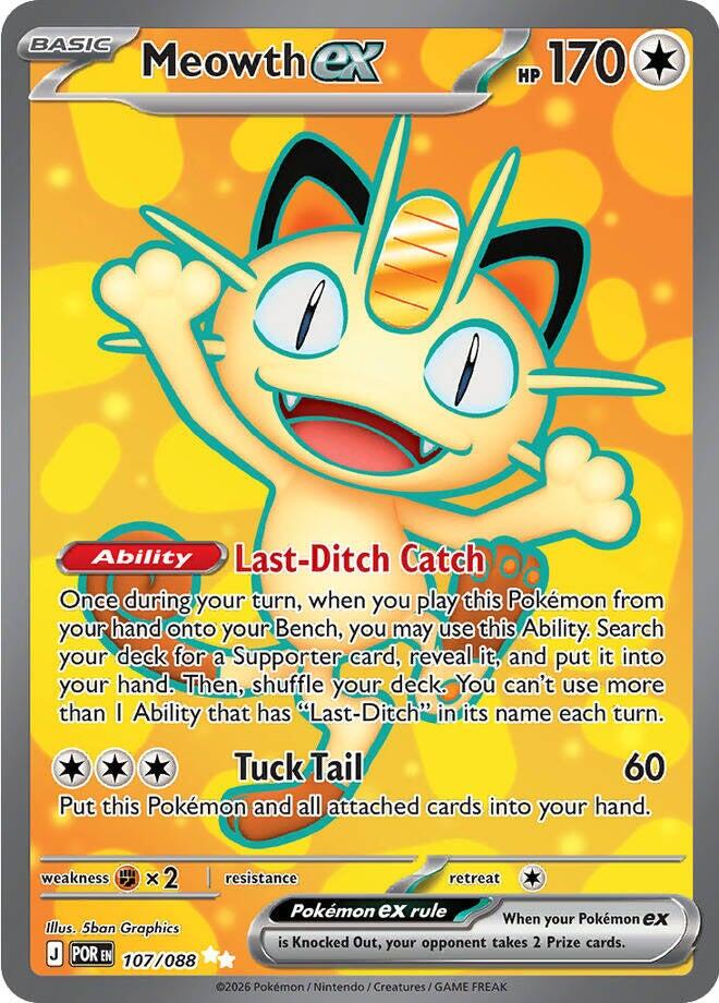 Meowth ex (107/088) [Mega Evolution: Perfect Order] | Gamers Paradise