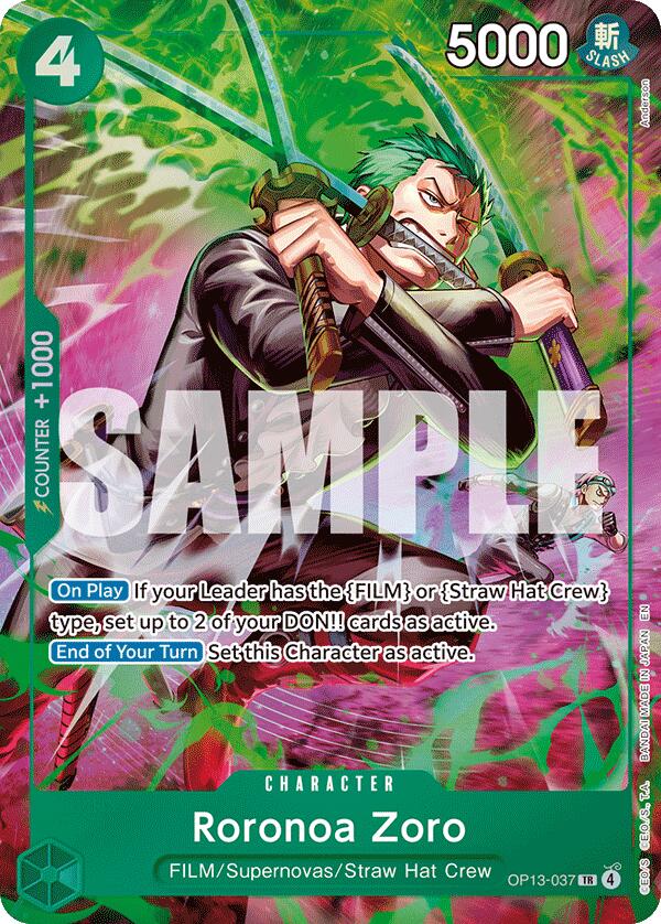 Roronoa Zoro (OP13-037) (Treasure Rare) [Adventure on Kami's Island] | Gamers Paradise