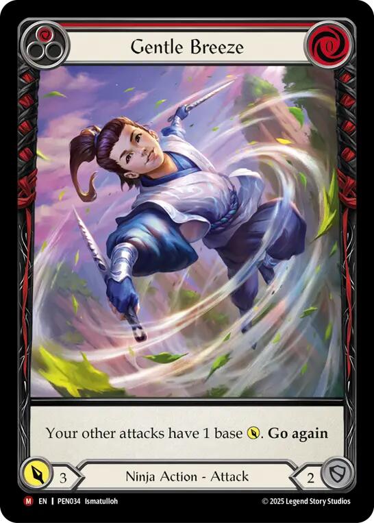 Gentle Breeze (Red) (Extended Art) [PEN034] (Compendium of Rathe)  Rainbow Foil | Gamers Paradise