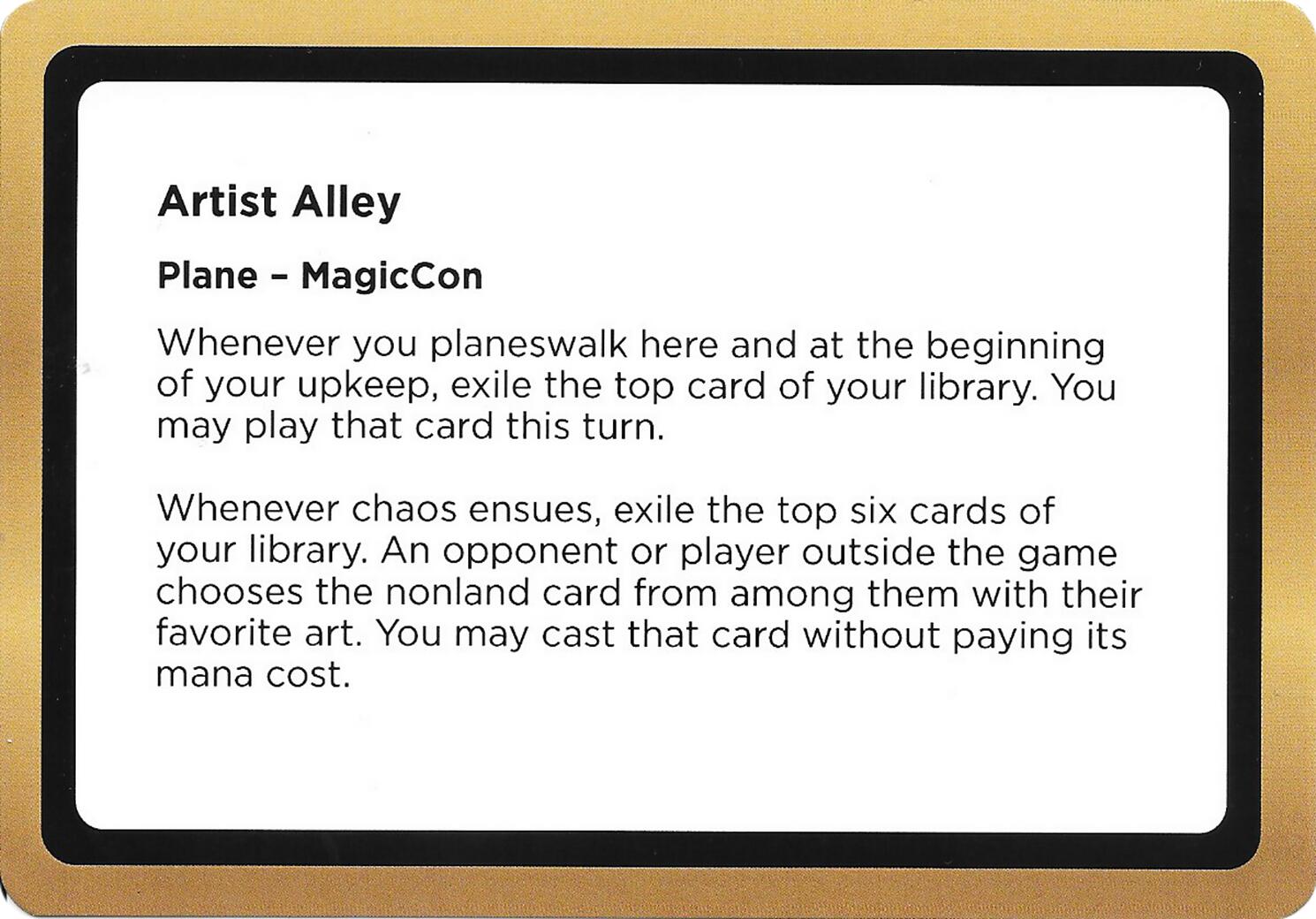 Artist Alley (Black Lotus Unknown Planechase) [Oversize Cards] | Gamers Paradise