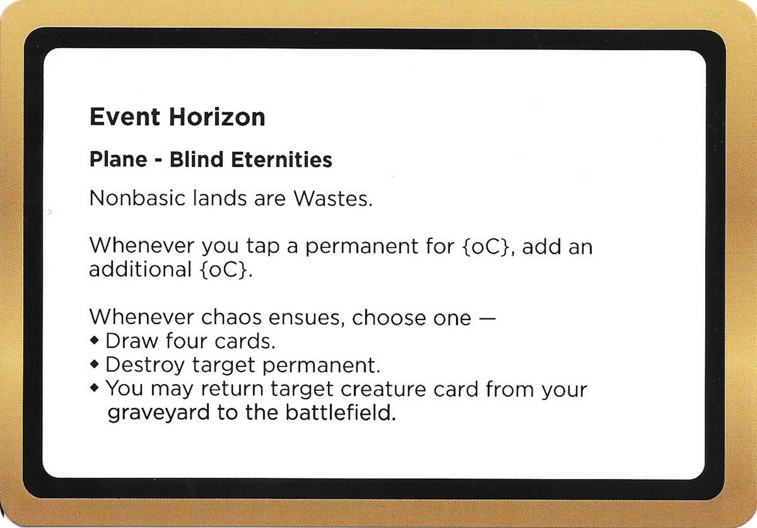 Event Horizon (Black Lotus Unknown Planechase) [Oversize Cards] | Gamers Paradise