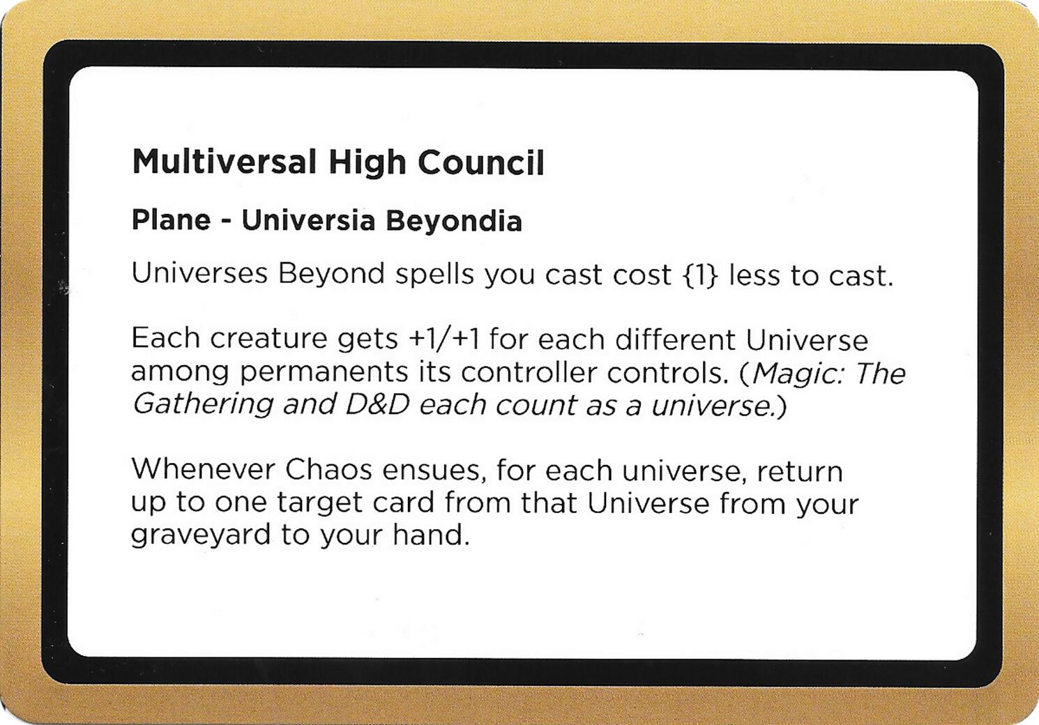 Multiversal High Council (Black Lotus Unknown Planechase) [Oversize Cards] | Gamers Paradise