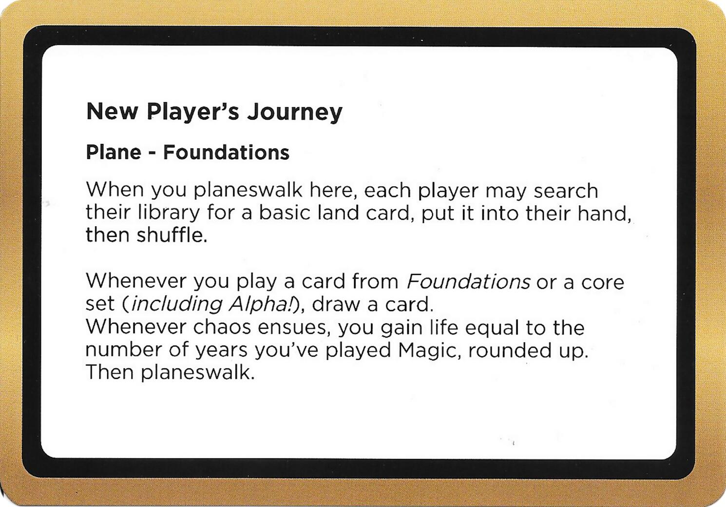 New Player's Journey (Black Lotus Unknown Planechase) [Oversize Cards] | Gamers Paradise