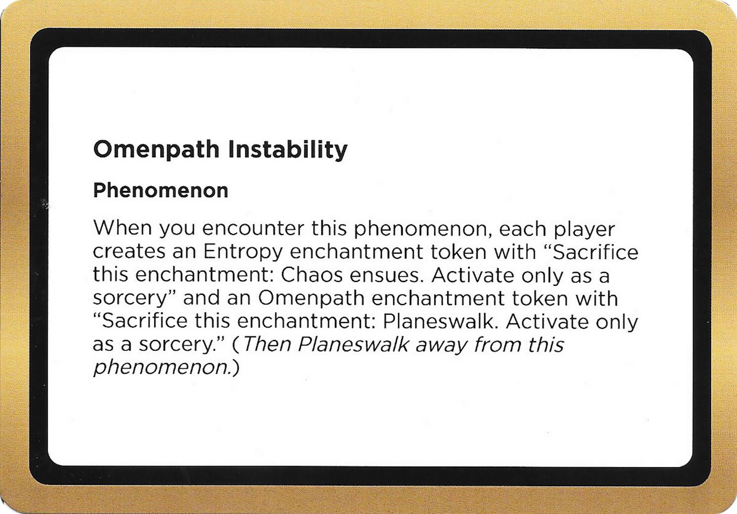 Omenpath Instability (Black Lotus Unknown Planechase) [Oversize Cards] | Gamers Paradise