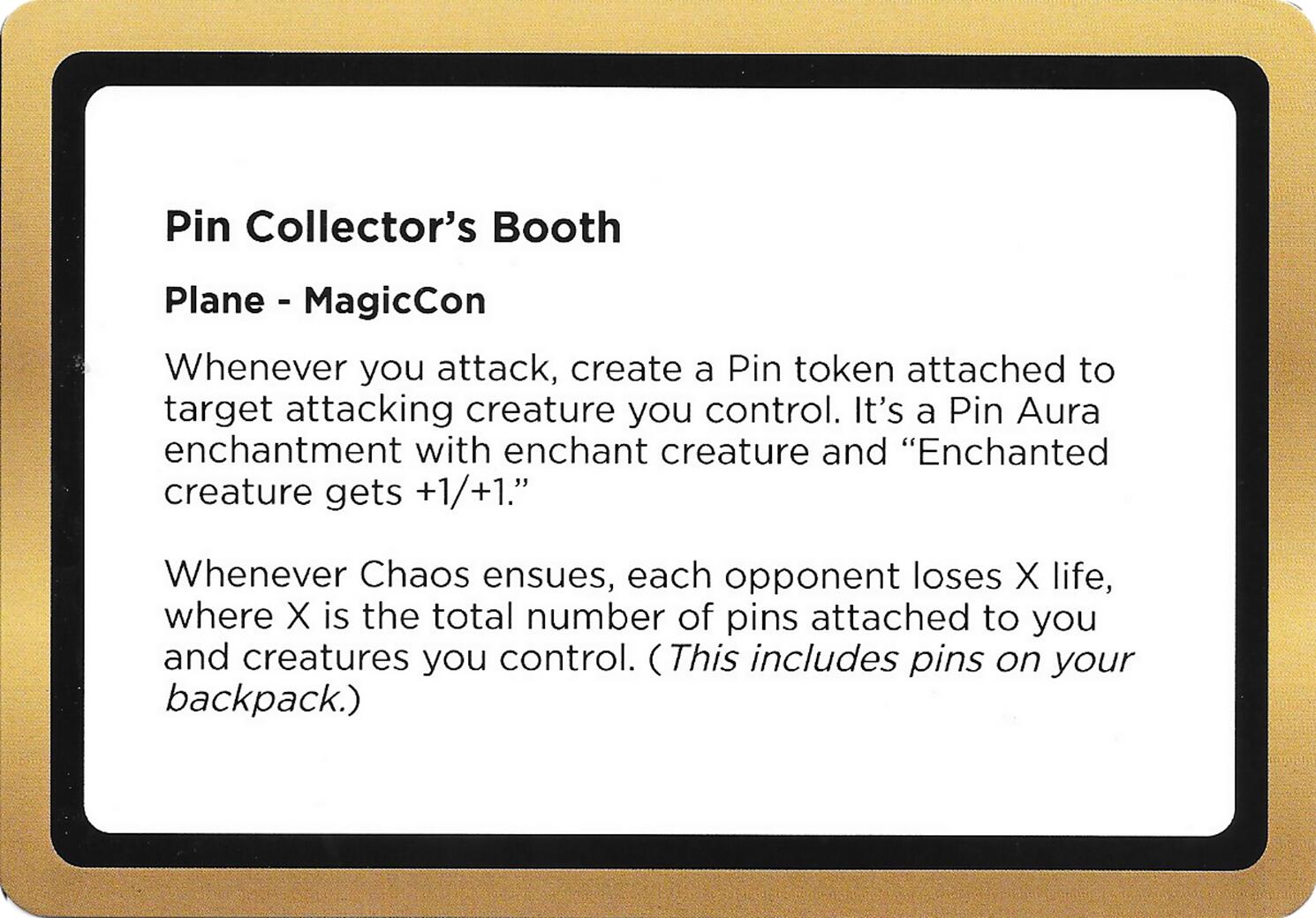 Pin Collector's Booth (Black Lotus Unknown Planechase) [Oversize Cards] | Gamers Paradise