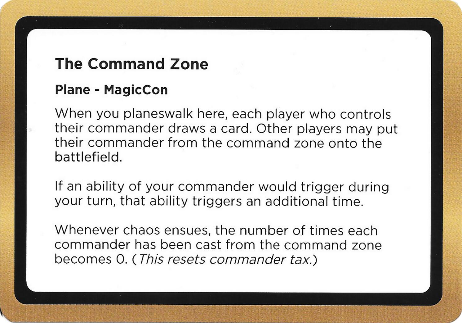 The Command Zone (Black Lotus Unknown Planechase) [Oversize Cards] | Gamers Paradise