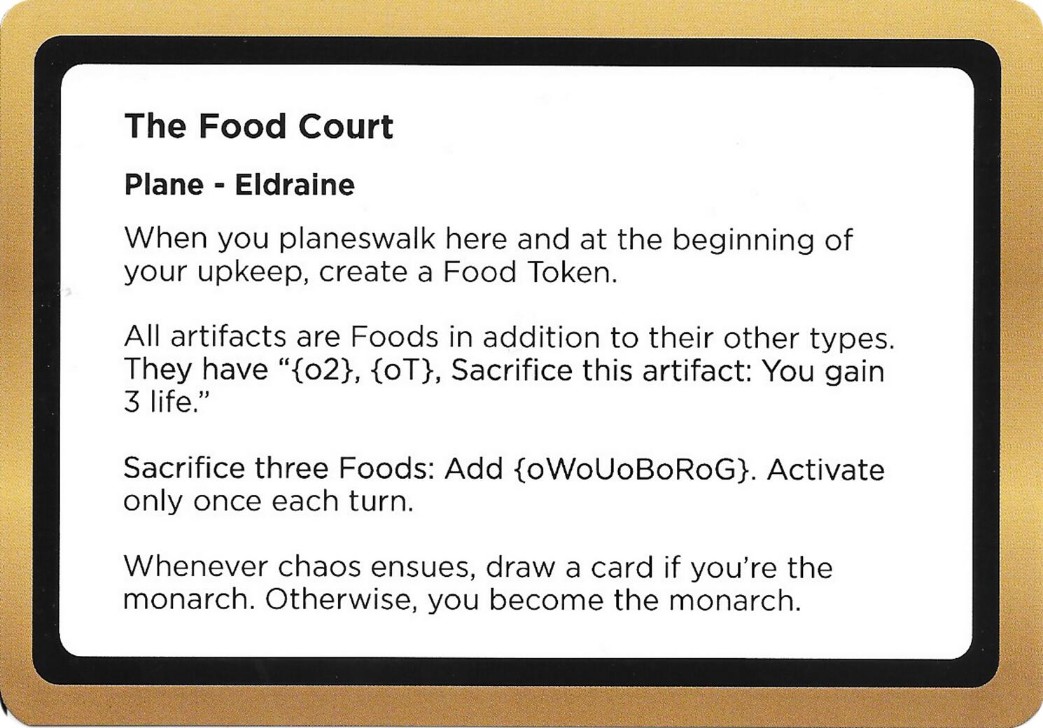 The Food Court (Black Lotus Unknown Planechase) [Oversize Cards] | Gamers Paradise