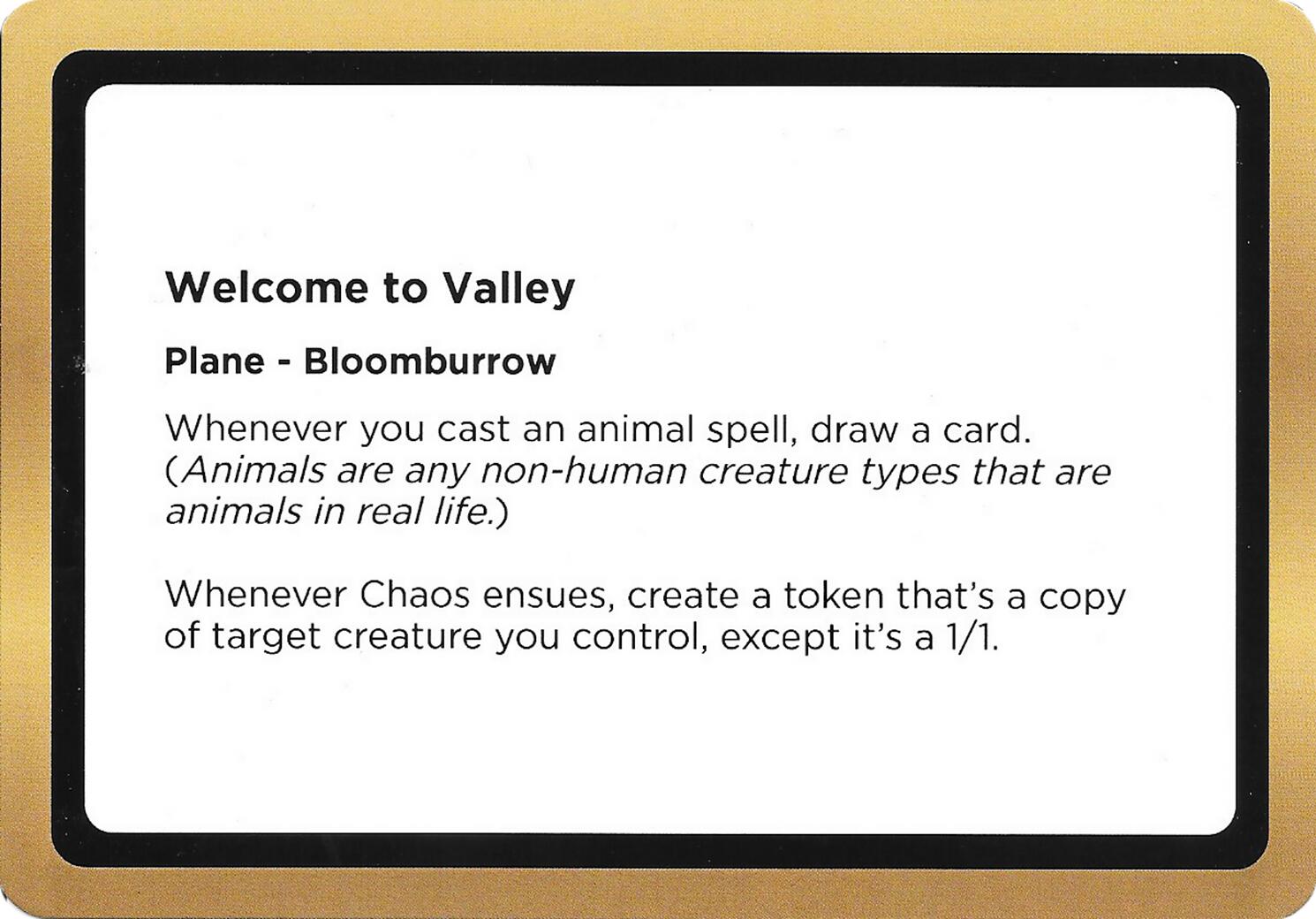 Welcome to Valley (Black Lotus Unknown Planechase) [Oversize Cards] | Gamers Paradise
