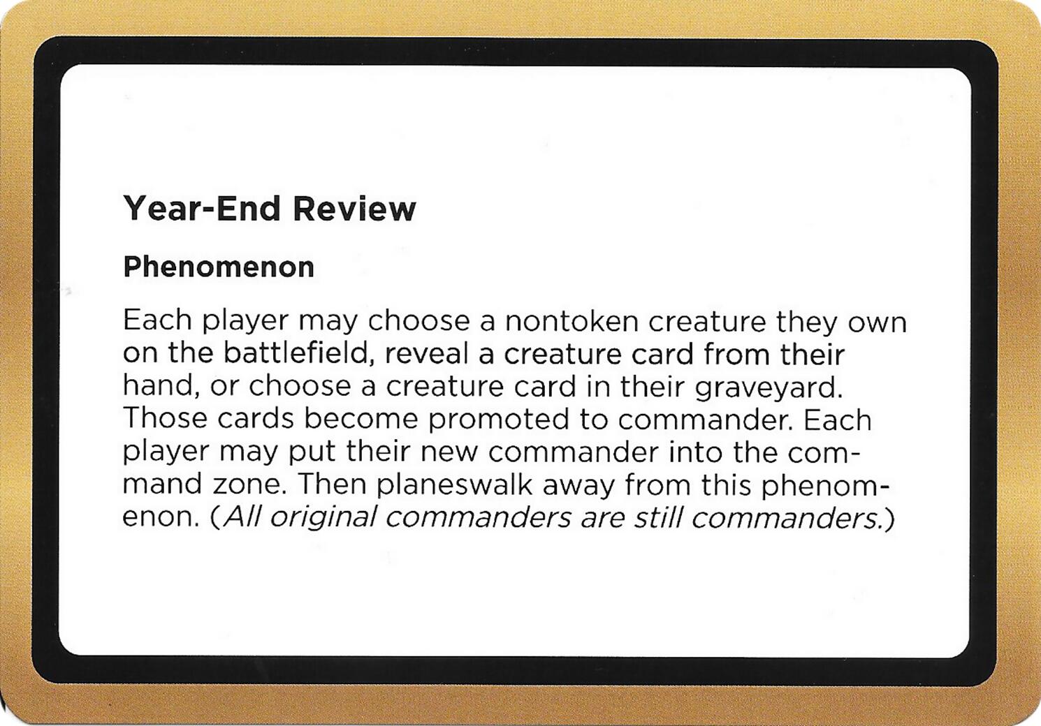 Year-End Review (Black Lotus Unknown Planechase) [Oversize Cards] | Gamers Paradise