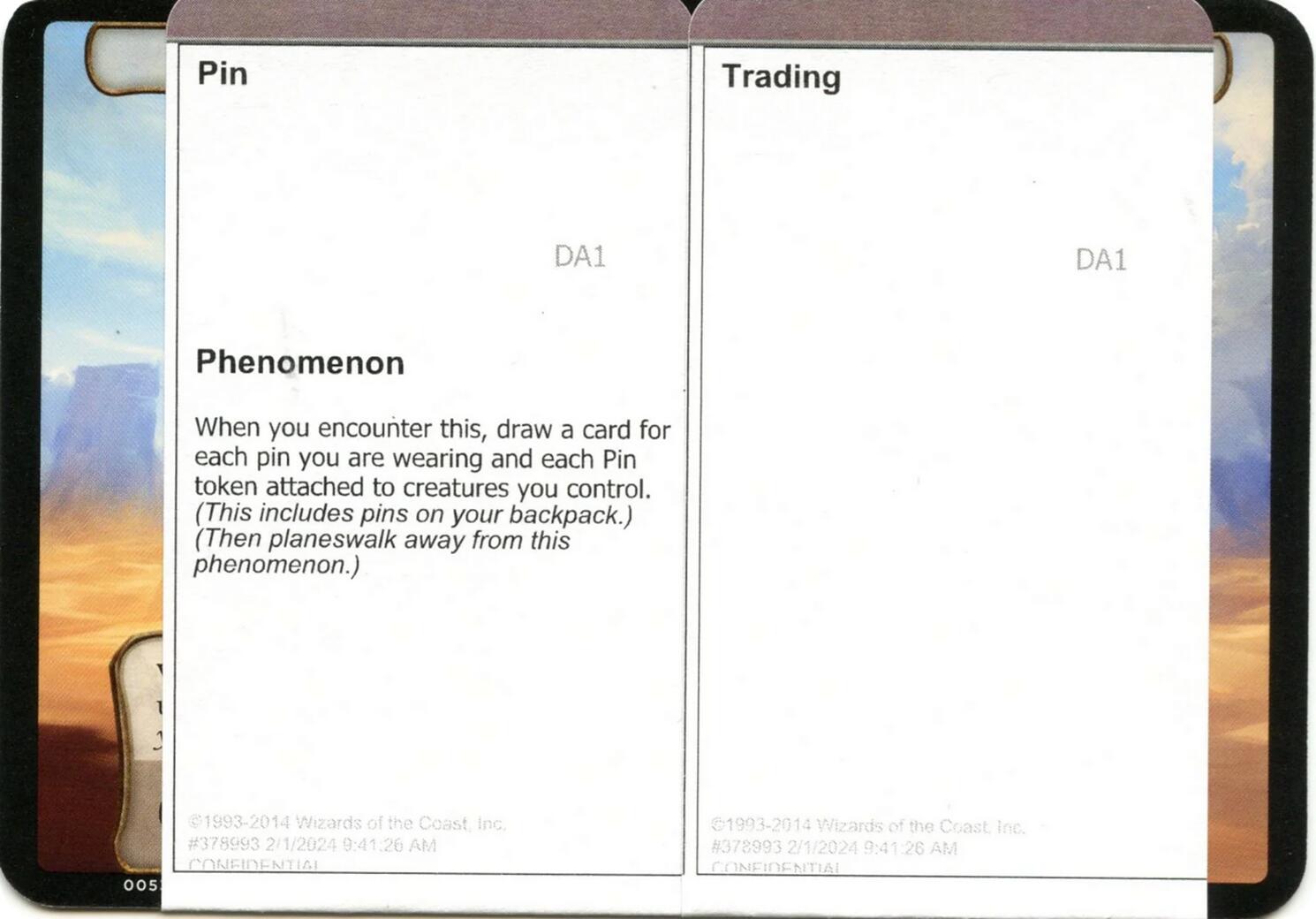 Pin Trading (Black Lotus Unknown Planechase) [Oversize Cards] | Gamers Paradise