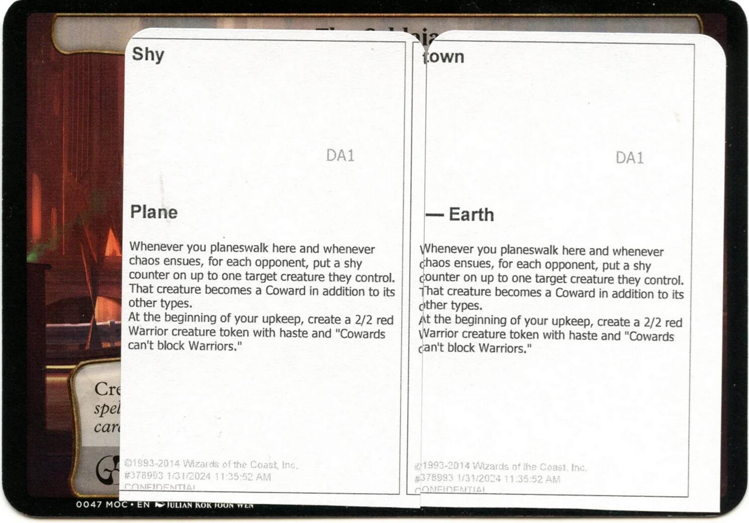 Shy Town (Black Lotus Unknown Planechase) [Oversize Cards] | Gamers Paradise