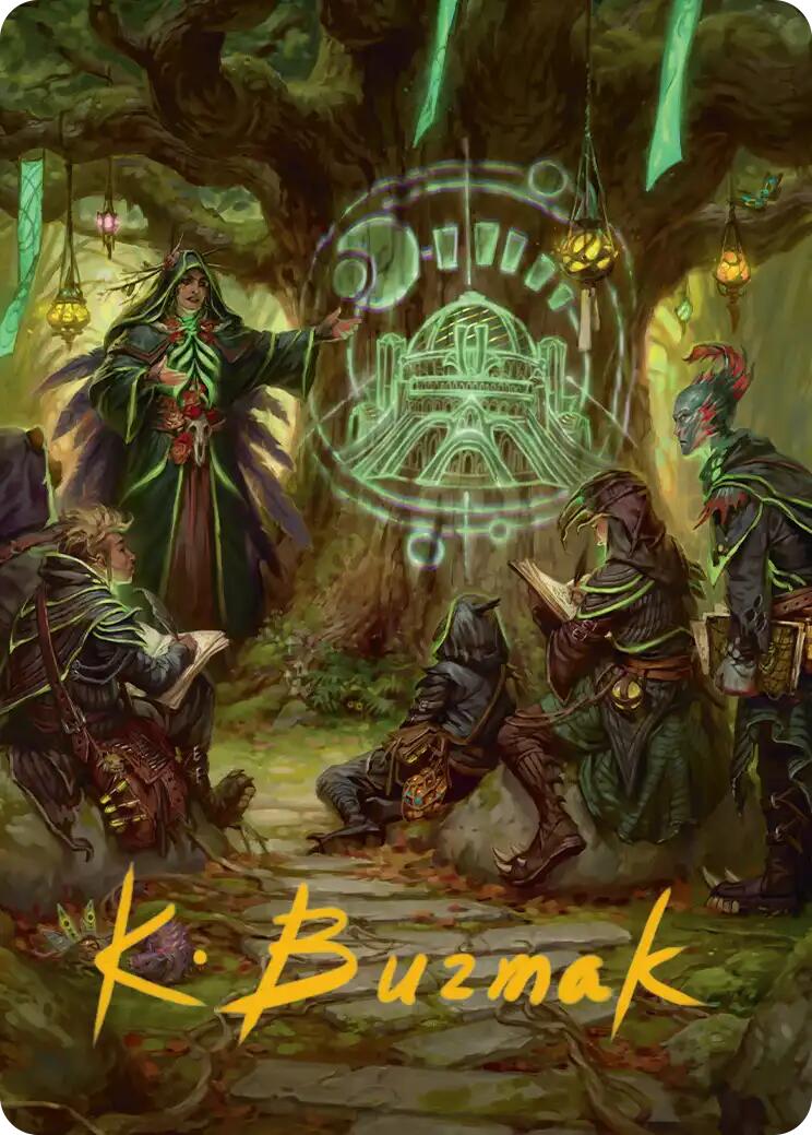 Sylvan Library Art Card (Gold-Stamped Signature) [Secrets of Strixhaven Art Series] | Gamers Paradise