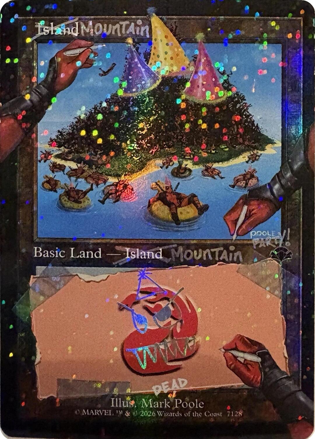 Mountain (7128) (Pool Party Foil) [Secret Lair Drop Series] | Gamers Paradise