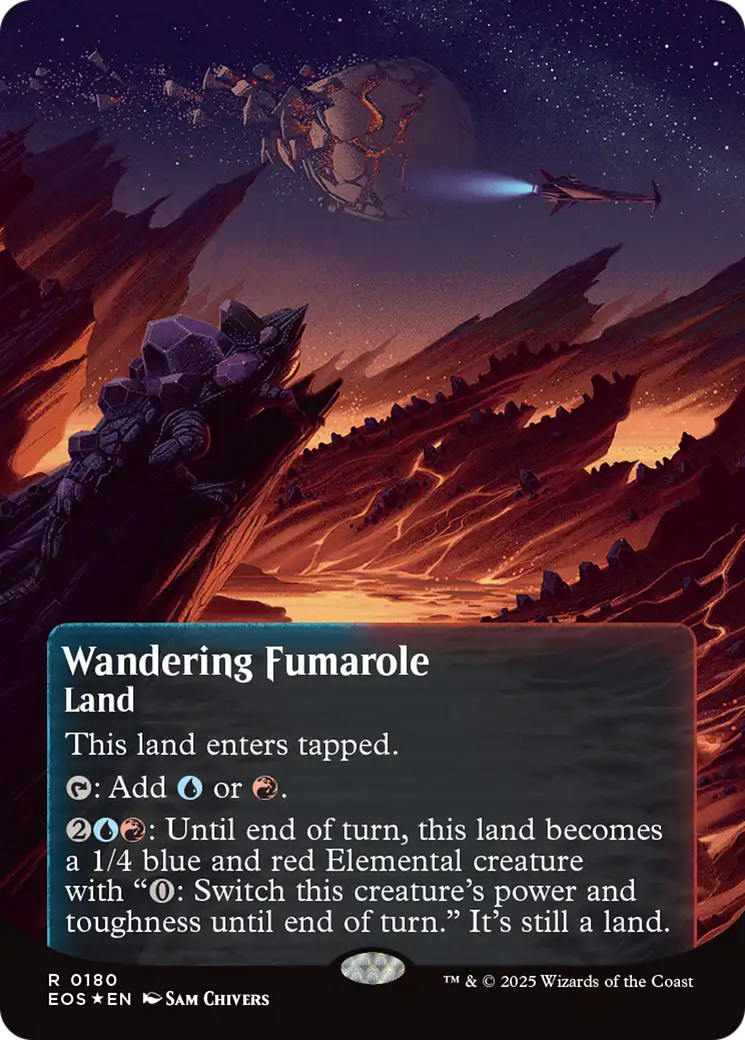 Wandering Fumarole (0180) (Borderless) (Galaxy Foil) [Edge of Eternities: Stellar Sights] | Gamers Paradise