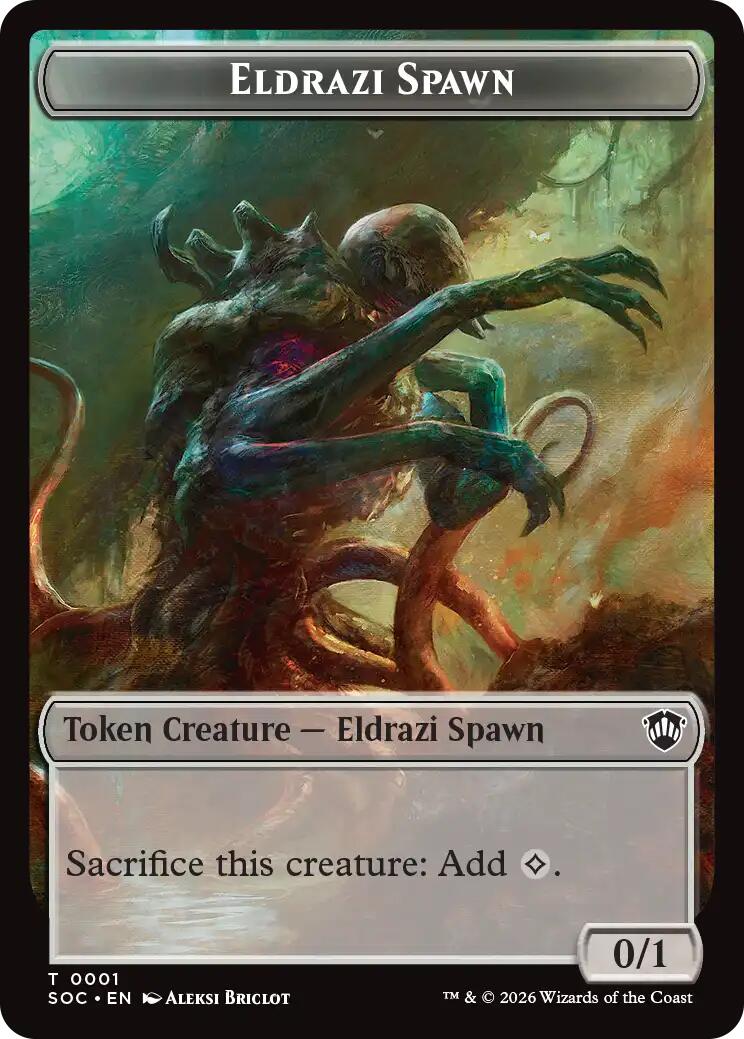 Eldrazi Spawn // Worm Double-Sided Token [Secrets of Strixhaven Commander Tokens] | Gamers Paradise