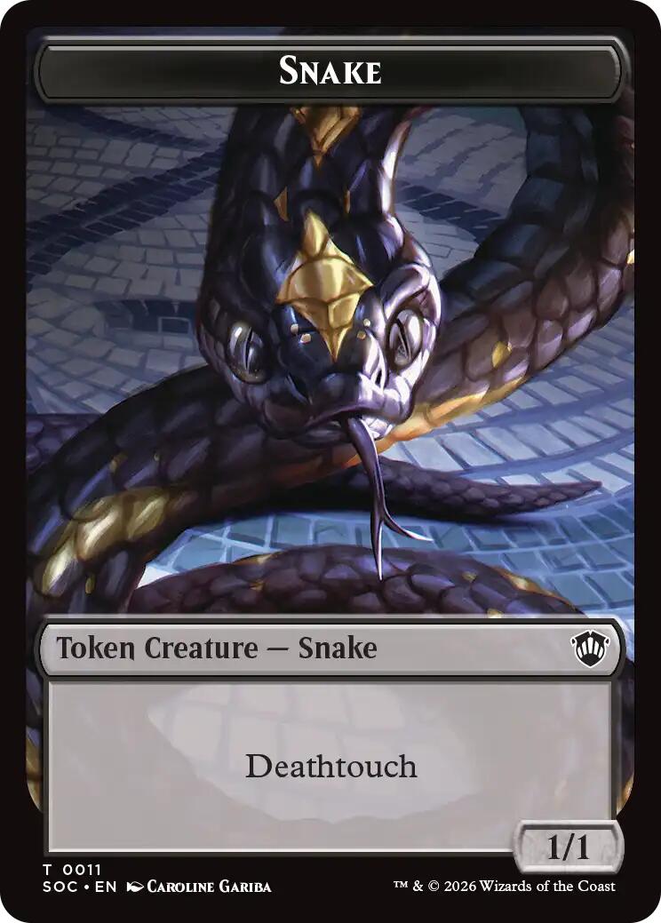 Snake // Zombie Double-Sided Token [Secrets of Strixhaven Commander Tokens] | Gamers Paradise