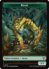 Beast // Fractal (0004) Double-Sided Token [Secrets of Strixhaven Commander Tokens] | Gamers Paradise