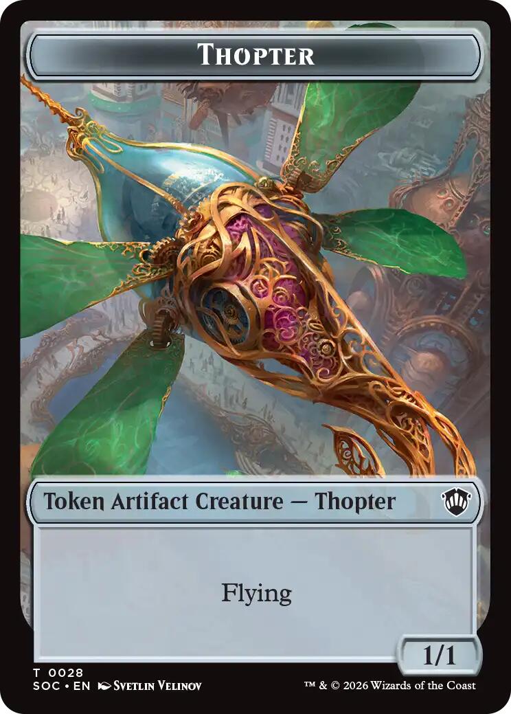 Thopter // Fractal (0004) Double-Sided Token [Secrets of Strixhaven Commander Tokens] | Gamers Paradise
