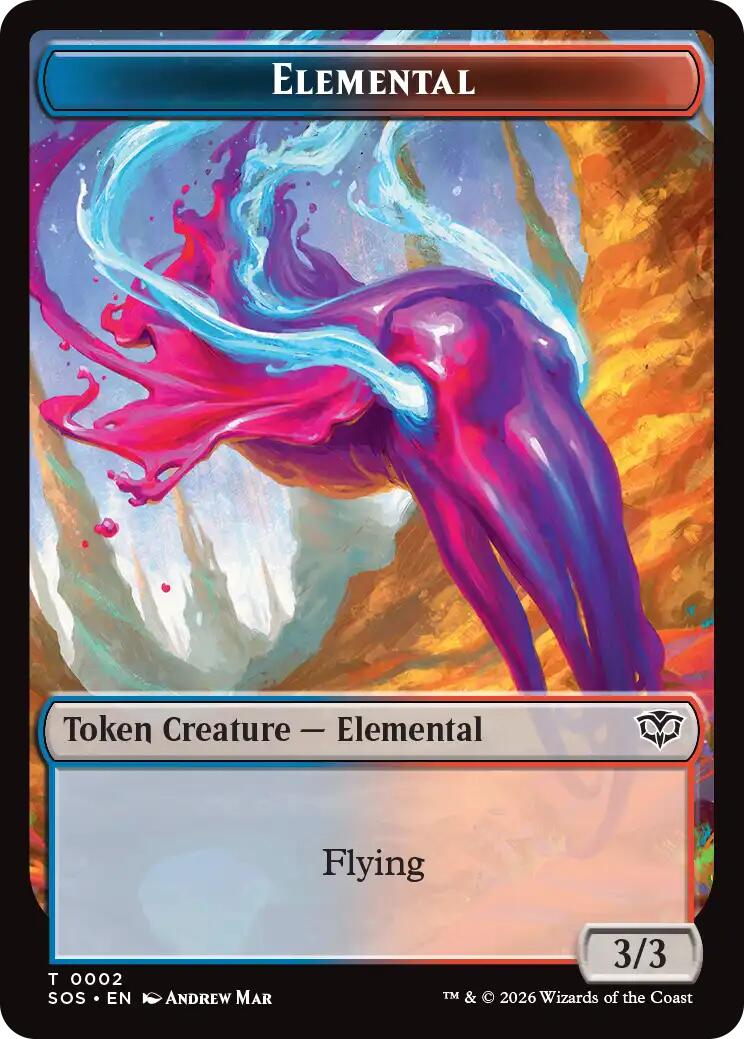 Dragon Illusion // Elemental (0002) Double-Sided Token [Secrets of Strixhaven Commander Tokens] | Gamers Paradise