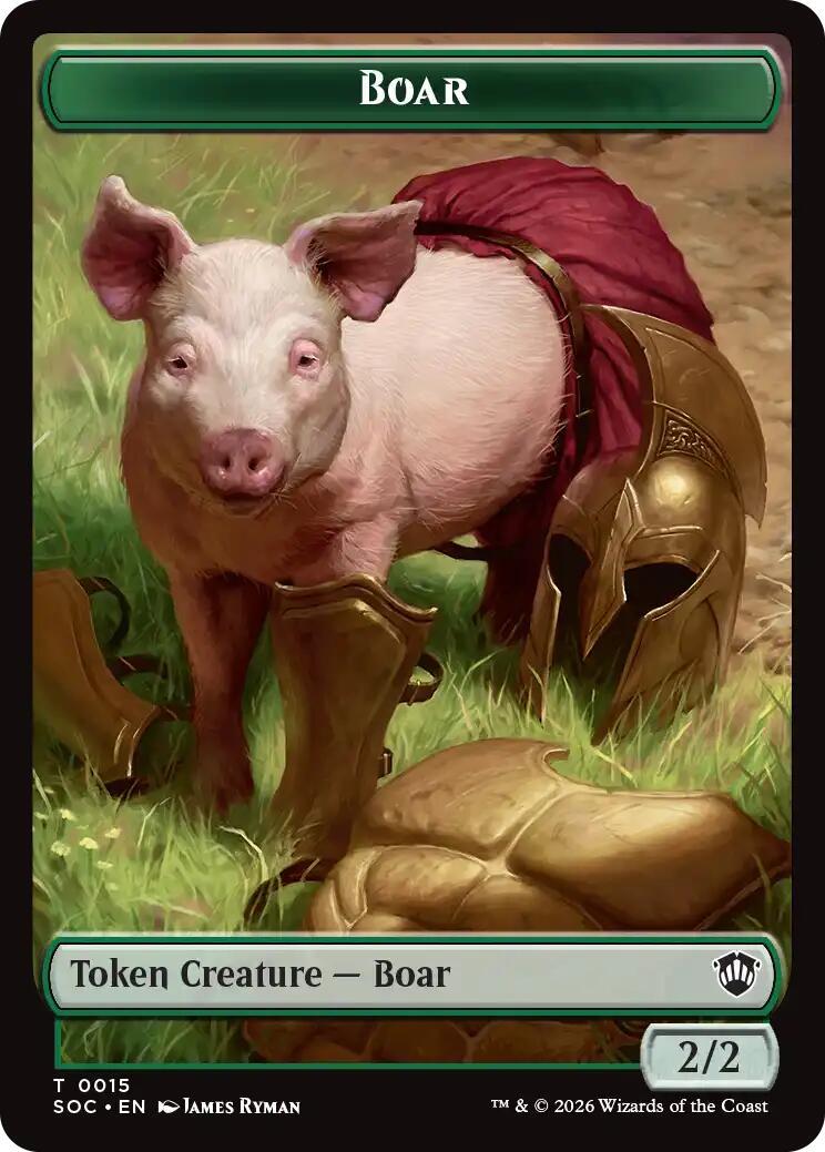 Boar // Fractal (0005) Double-Sided Token [Secrets of Strixhaven Commander Tokens] | Gamers Paradise