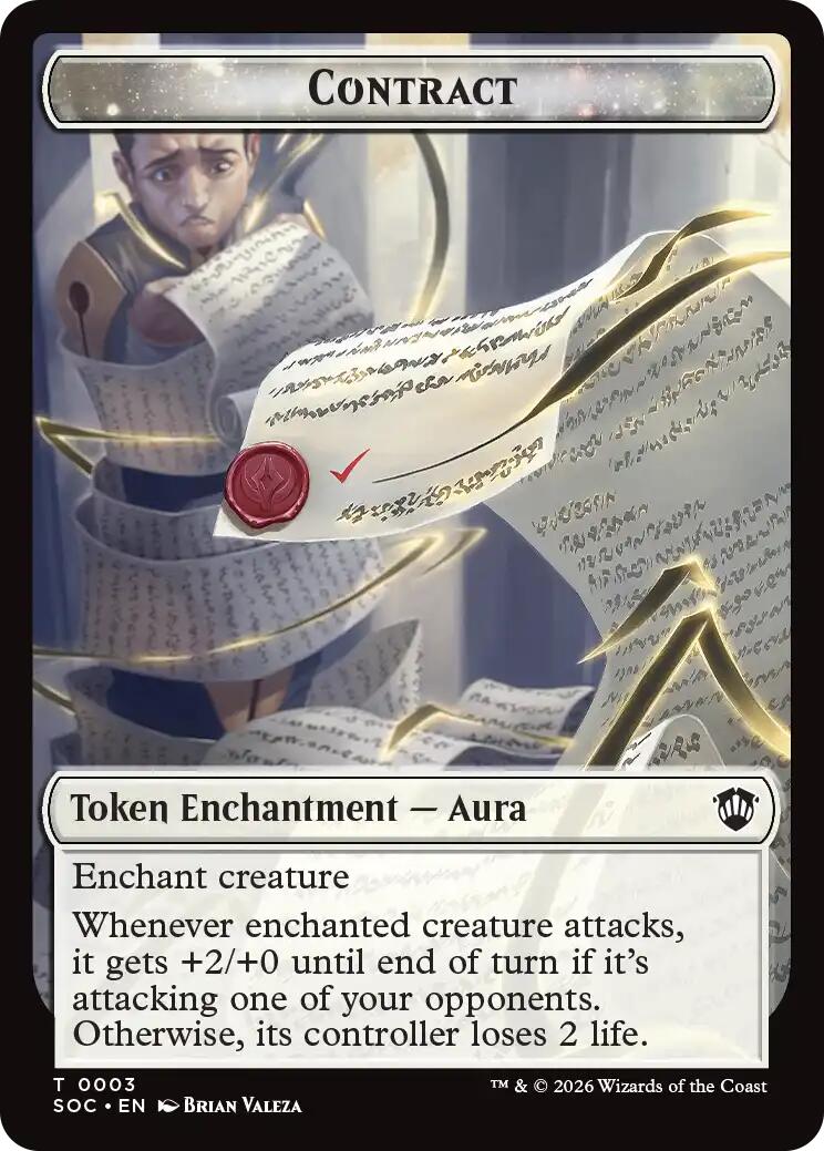 Contract // Pegasus Double-Sided Token [Secrets of Strixhaven Commander Tokens] | Gamers Paradise