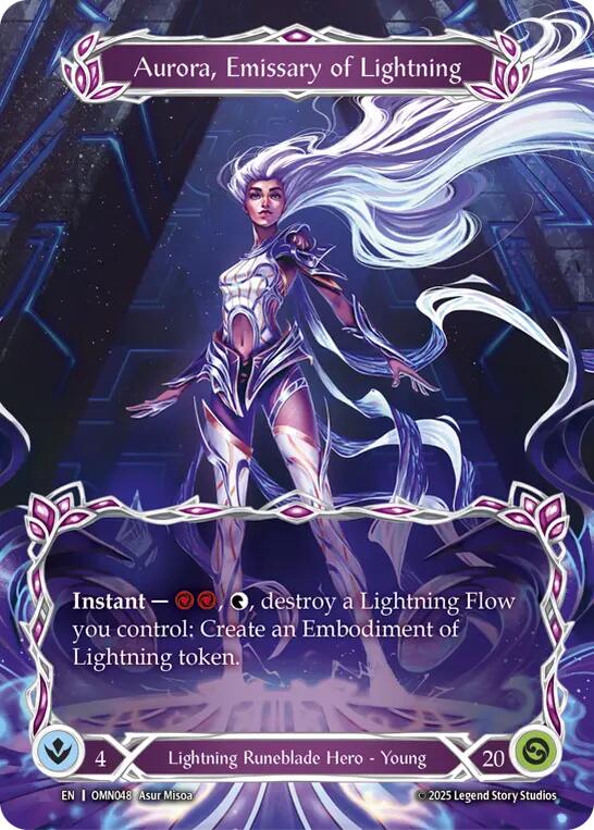Aurora, Emissary of Lightning (Marvel) [OMN048] (Omens of the Third Age)  Cold Foil | Gamers Paradise