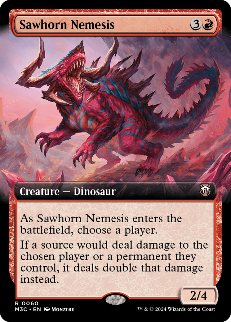 Sawhorn Nemesis (Extended Art) (Ripple Foil) [Modern Horizons 3 Commander] | Gamers Paradise