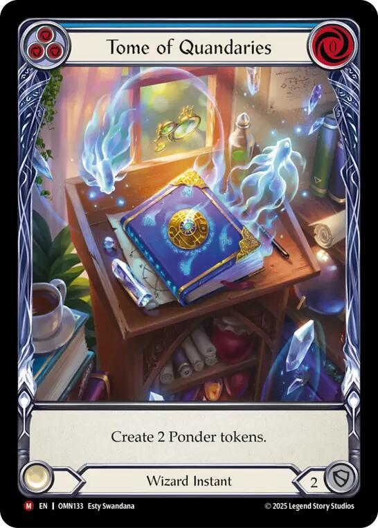 Tome of Quandaries (Blue) (Extended Art) [OMN133] (Omens of the Third Age)  Cold Foil | Gamers Paradise