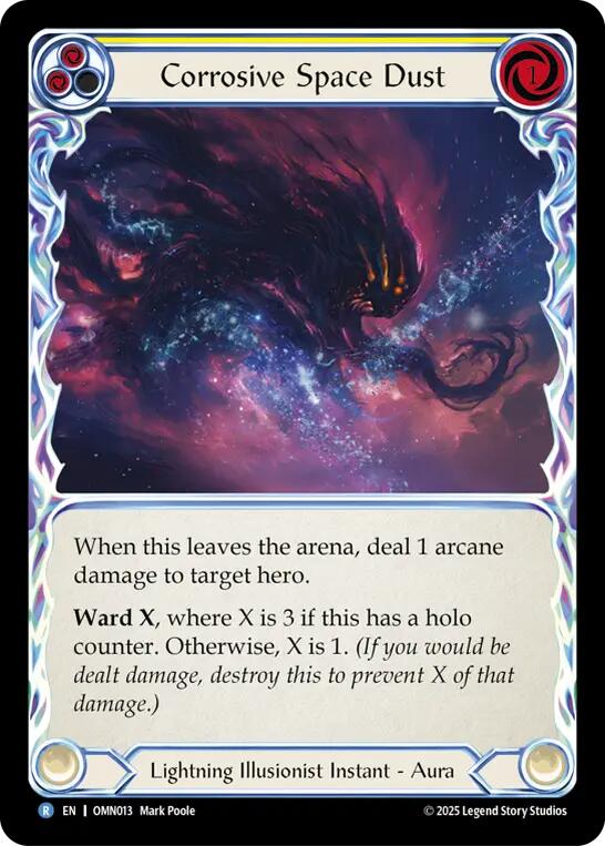 Corrosive Space Dust (Yellow) [OMN013] (Omens of the Third Age)  Rainbow Foil | Gamers Paradise