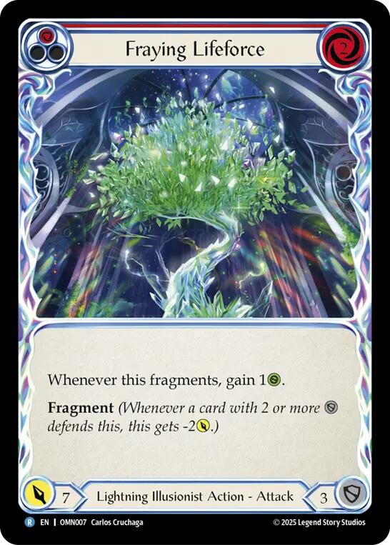 Fraying Lifeforce [OMN007] (Omens of the Third Age)  Rainbow Foil | Gamers Paradise
