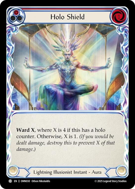 Holo Shield (Red) [OMN030] (Omens of the Third Age)  Rainbow Foil | Gamers Paradise