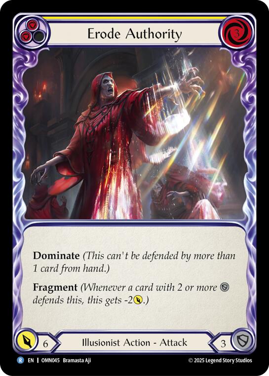 Erode Authority (Yellow) [OMN045] (Omens of the Third Age)  Rainbow Foil | Gamers Paradise