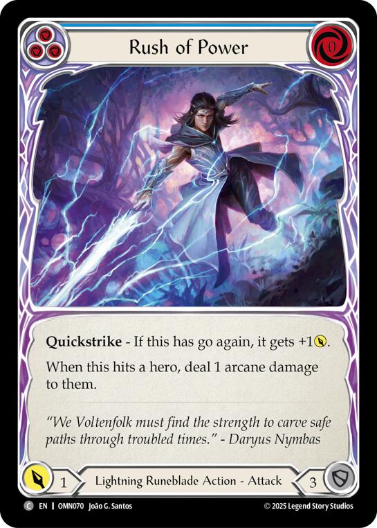 Rush Of Power (Blue) [OMN070] (Omens of the Third Age)  Rainbow Foil | Gamers Paradise