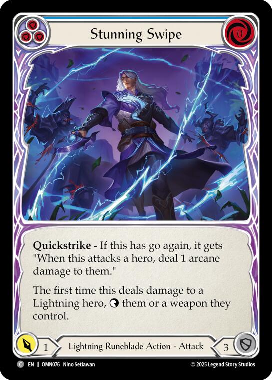 Stunning Swipe (Blue) [OMN076] (Omens of the Third Age)  Rainbow Foil | Gamers Paradise