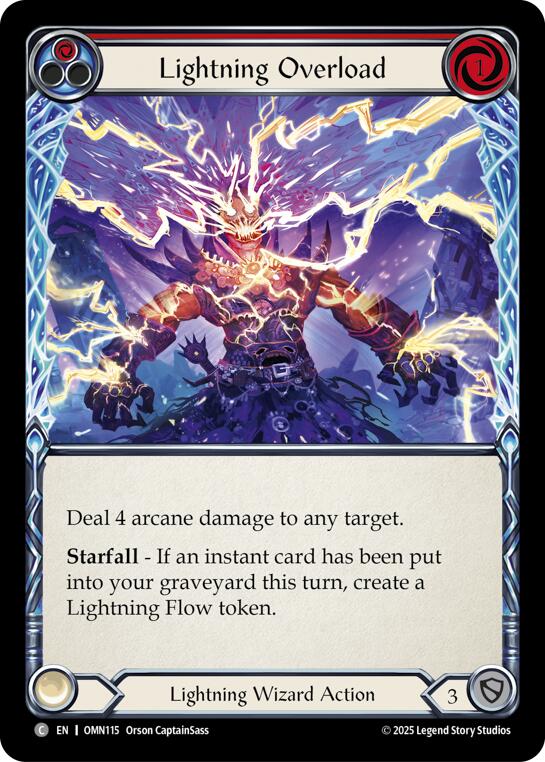 Lightning Overload (Red) [OMN115] (Omens of the Third Age)  Rainbow Foil | Gamers Paradise