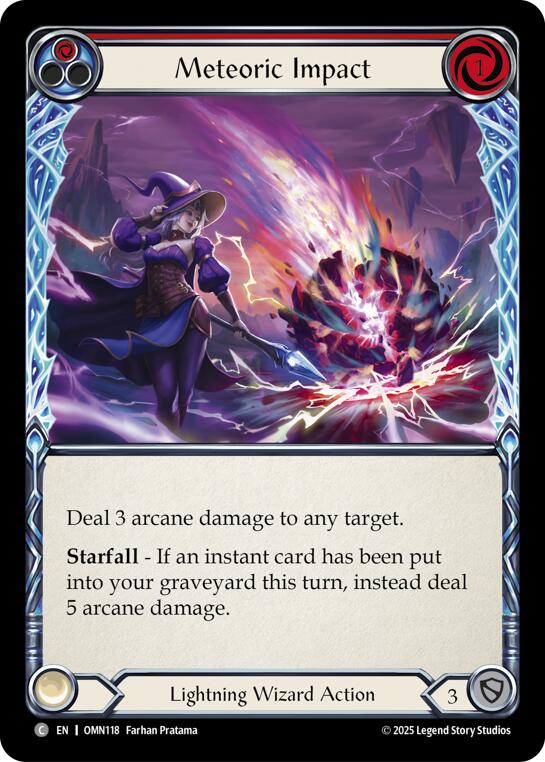 Meteoric Impact (Red) [OMN118] (Omens of the Third Age)  Rainbow Foil | Gamers Paradise