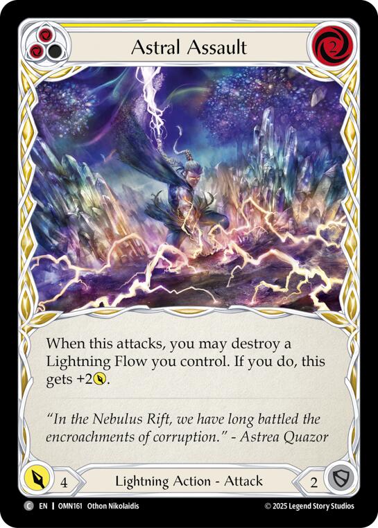 Astral Assault (Yellow) [OMN161] (Omens of the Third Age)  Rainbow Foil | Gamers Paradise