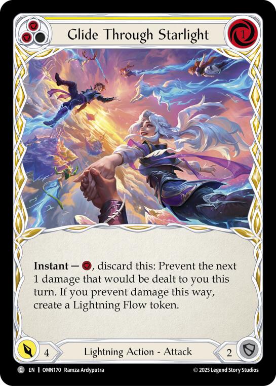 Glide Through Starlight (Yellow) [OMN170] (Omens of the Third Age)  Rainbow Foil | Gamers Paradise