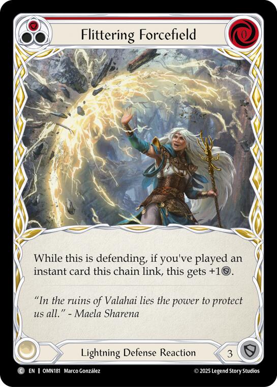 Flittering Forcefield (Red) [OMN181] (Omens of the Third Age)  Rainbow Foil | Gamers Paradise