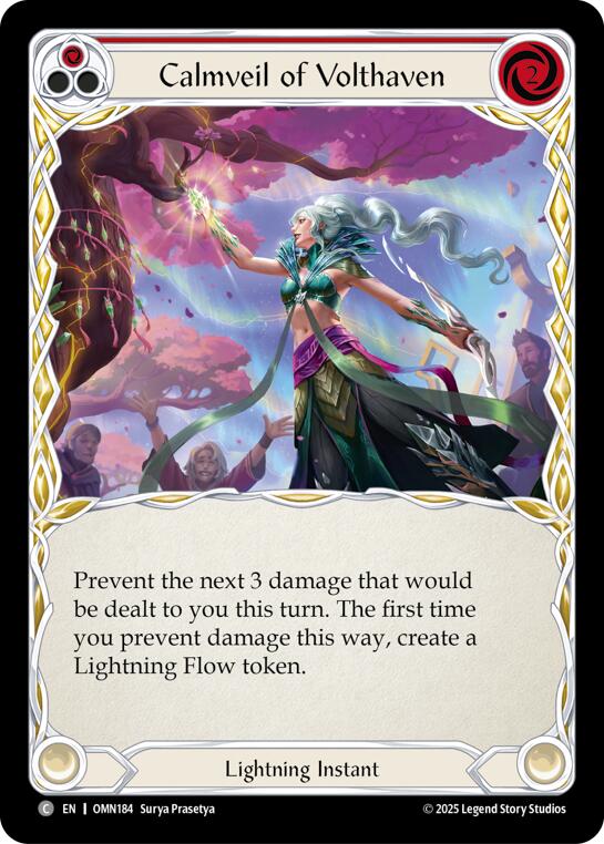Calmveil Of Volthaven (Red) [OMN184] (Omens of the Third Age)  Rainbow Foil | Gamers Paradise