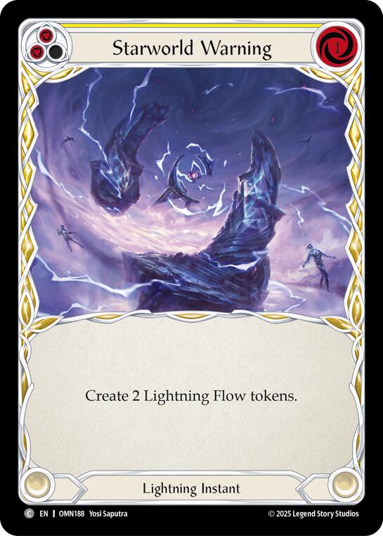 Starworld Warning (Yellow) [OMN188] (Omens of the Third Age)  Rainbow Foil | Gamers Paradise