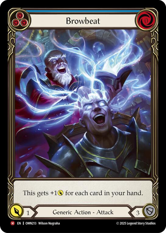 Browbeat (Blue) (Extended Art) [OMN213] (Omens of the Third Age)  Cold Foil | Gamers Paradise