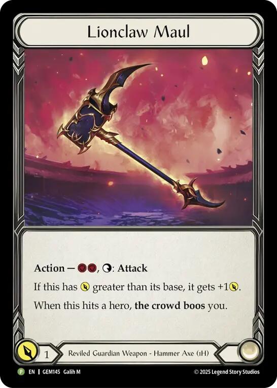 Lionclaw Maul [GEM145-CF] (GEM Pack 5)  Cold Foil | Gamers Paradise