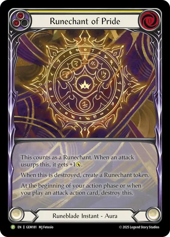 Runechant of Pride (Yellow) [GEM181-RF] (GEM Pack 5)  Rainbow Foil | Gamers Paradise