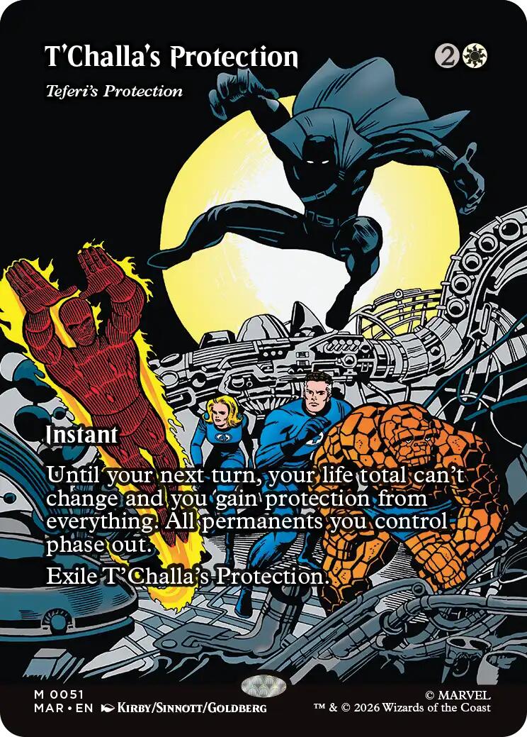T'Challa's Protection - Teferi's Protection (Borderless) [Marvel Universe: Eternal-Legal] | Gamers Paradise