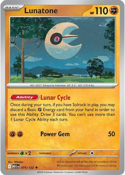 Lunatone (074/132) (Non-Holo) [Mega Evolution: Base Set] | Gamers Paradise